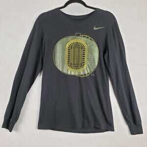 Nike Men's S Oregon Ducks Football Stadium Graphic Tee Black Long Sleeve College